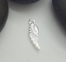 Load image into Gallery viewer, 2 SOLID st. silver ANGEL WING charms - Eternalflow charms and Jewellery supplies