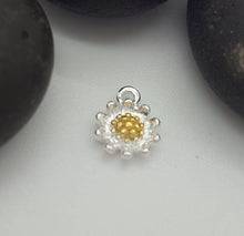 Load image into Gallery viewer, sterling silver daisy charm tiny silver daisy flower charm - Eternalflow charms and Jewellery supplies
