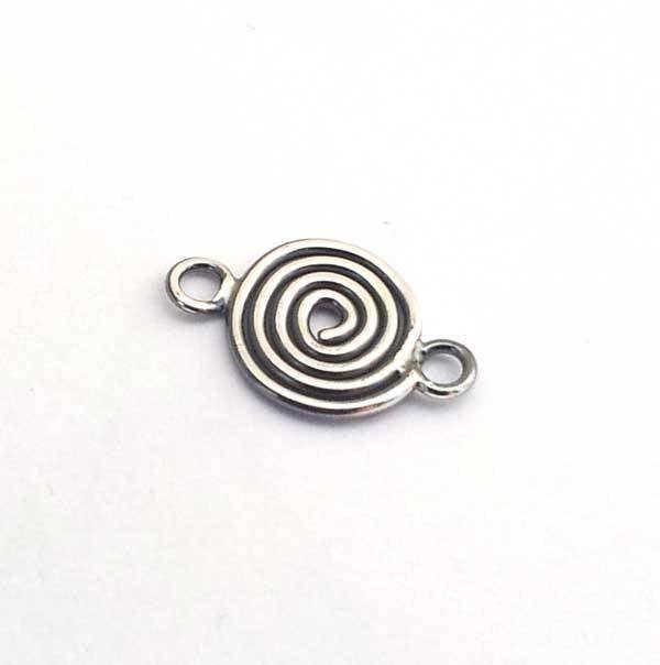 Silver Spiral connector (1 pc. ) - Eternalflow charms and Jewellery supplies