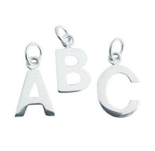 Load image into Gallery viewer, solid STERLING silver letter charm - Eternalflow charms and Jewellery supplies
