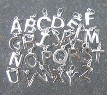 Load image into Gallery viewer, solid STERLING silver letter charm - Eternalflow charms and Jewellery supplies