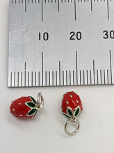 Load image into Gallery viewer, sterling silver strawberry charm
