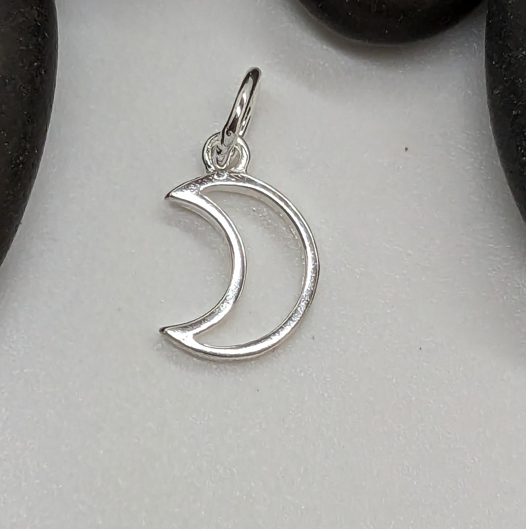 sterling silver moon charm