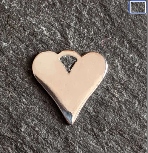 sterling silver heart charm flat stampable