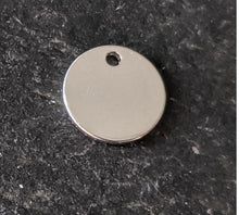 Load image into Gallery viewer, 8mm plain sterling silver disc solid silver stampable 8mm round disc charm sterling silver stamping blank silver disc charm

