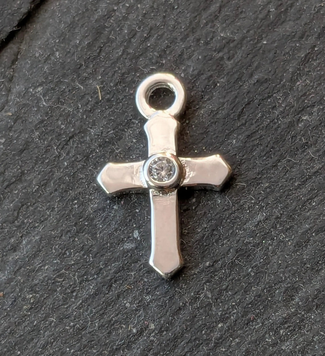 sterling silver cross charm