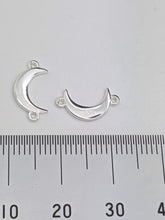 Load image into Gallery viewer, Sterling silver moon connector charm - Eternalflow charms and Jewellery supplies
