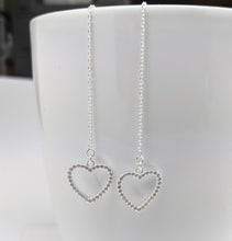 Load image into Gallery viewer, Sterling silver zirconia heart outline pendant - Eternalflow charms and Jewellery supplies
