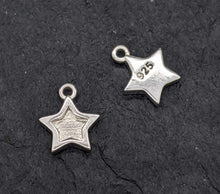 Load image into Gallery viewer, Tiny Sterling silver star charm with bezel 6mm - Eternalflow charms and Jewellery supplies
