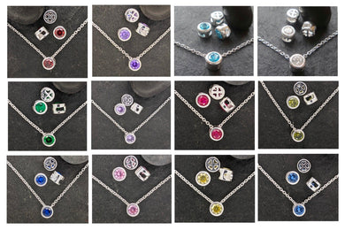 Sterling silver slider bead birthstone choices - Eternalflow charms and Jewellery supplies
