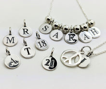 Load image into Gallery viewer, Sterling silver round letter charm - Eternalflow charms and Jewellery supplies
