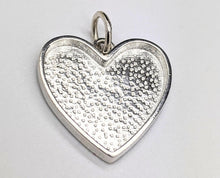 Load image into Gallery viewer, Sterling silver HEART pendant with bezel 18mm for resin fill - Eternalflow charms and Jewellery supplies
