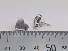 Load image into Gallery viewer, sterling silver 10mm heart studs with bezel - Eternalflow charms and Jewellery supplies
