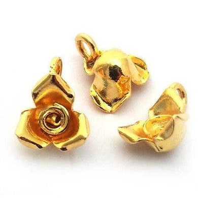 gold vermeil rose charm (1 ) - Eternalflow charms and Jewellery supplies