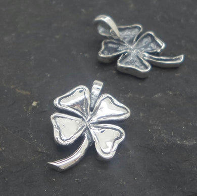 sterling silver shamrock charm - Eternalflow charms and Jewellery supplies