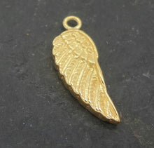 Load image into Gallery viewer, gold on sterling silver angel wing charm - Eternalflow charms and Jewellery supplies
