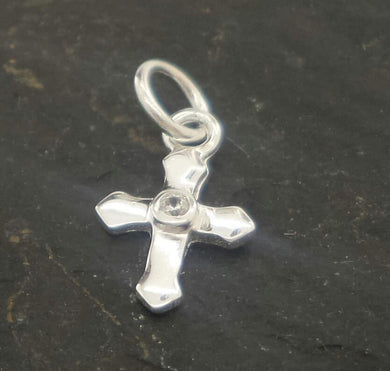 sterling silver cross charm - Eternalflow charms and Jewellery supplies