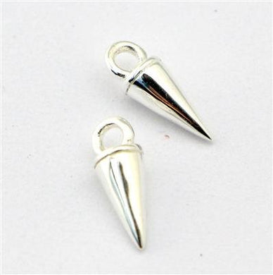 Sterling Silver tiny SPIKE charm (1) - Eternalflow charms and Jewellery supplies