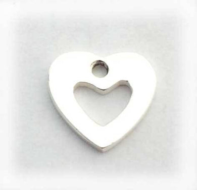 tiny Sterling silver HEART charm - Eternalflow charms and Jewellery supplies