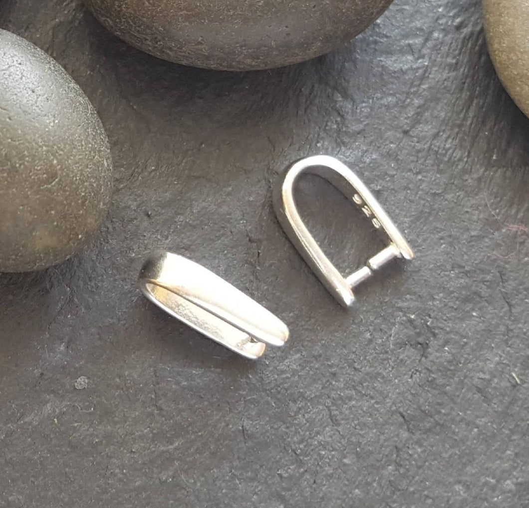 sterling silver pinch bail large - Eternalflow charms and Jewellery supplies