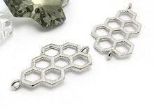 Load image into Gallery viewer, silver honeycomb connector - Eternalflow charms and Jewellery supplies
