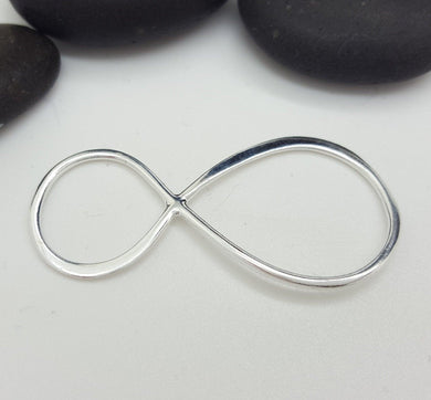 Large sterling silver infinity connector - Eternalflow charms and Jewellery supplies