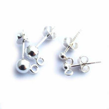 Load image into Gallery viewer, sterling silver 5mm ball studs with loop silver ball studs with ring - Eternalflow charms and Jewellery supplies
