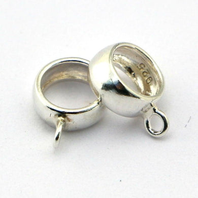 7mm large hole sterling silver bead with loop - Eternalflow charms and Jewellery supplies