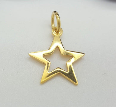 Gold plated 925 star charm - Eternalflow charms and Jewellery supplies