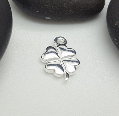 sterling silver shamrock charm - Eternalflow charms and Jewellery supplies