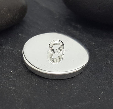 sterling silver round cap with loop - Eternalflow charms and Jewellery supplies