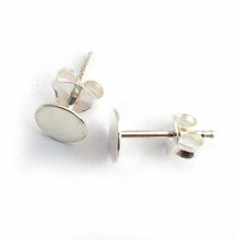 Load image into Gallery viewer, sterling silver 6mm pad studs with scrolls - Eternalflow charms and Jewellery supplies
