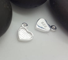 Load image into Gallery viewer, 1 tiny Sterling silver HEART charm with bezel - Eternalflow charms and Jewellery supplies
