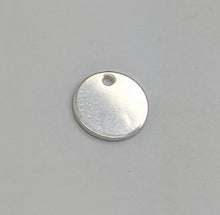 Load image into Gallery viewer, 8mm plain sterling silver disc solid silver stampable 8mm round disc charm sterling silver stamping blank silver disc charm
