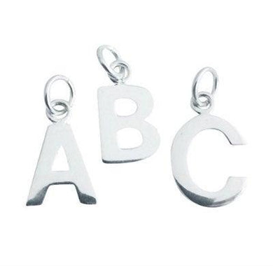 solid STERLING silver letter charm - Eternalflow charms and Jewellery supplies